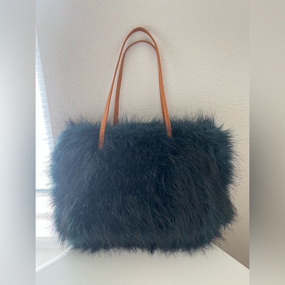 CrewCuts | Girls Teal Green | Monster Furry Shoulder Bag Tote | J. Crew - Picture 2 of 8